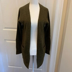Wilfred Free Cardigan Sweater Olive Green Alpaca Wool Blend